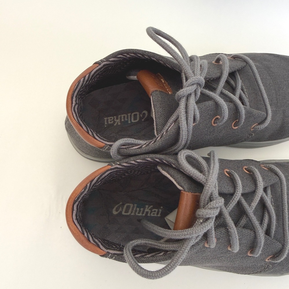 OluKai Nana Hele Men's Chukka Boots Size 10.5 Gray Canvas Lace Up Casual - Picture 8 of 12